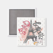 Parijs Bonjour Magneet (Voorkant / Achterkant)