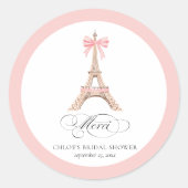 Parijs Boog Eiffeltoren  Merci Dank BRIDELOFT Ronde Sticker (Voorkant)