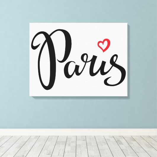 Parijs borstel met hart canvas afdruk (Insitu (Houten vloer))