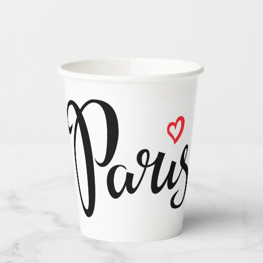 Parijs borstel met hart papieren bekers (Links)