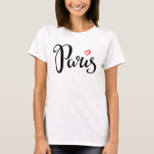 Parijs borstel met hart t-shirt (Voorkant)