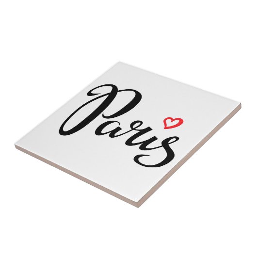 Parijs borstel met hart tegeltje (Zijkant)