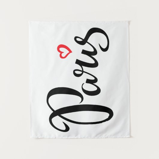 Parijs borstel met hart wandkleed (Voorkant)