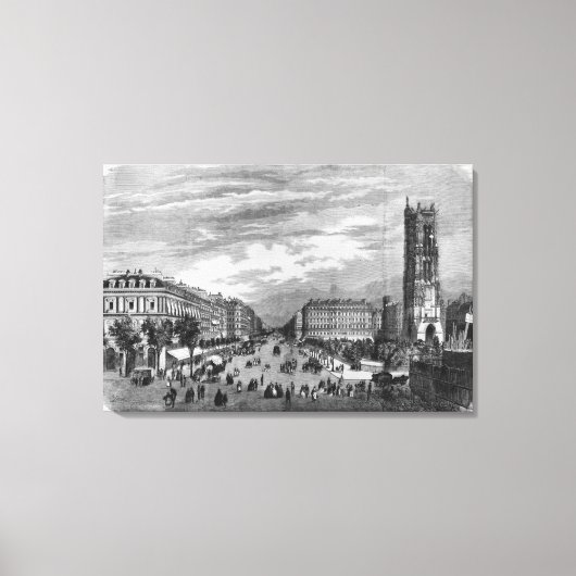 Parijs, Boulevard de Sebastopol Canvas Afdruk (Voorkant)