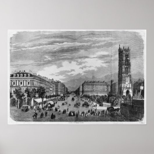 Parijs, Boulevard de Sebastopol Poster (Voorkant)