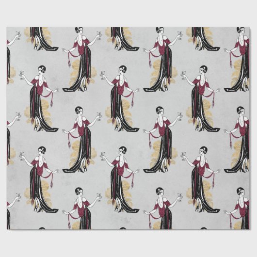  Parijs Bourgogne en Faux Gold Wine Cadeaupapier (Vlak)