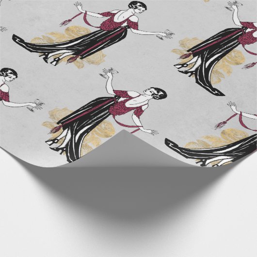  Parijs Bourgogne en Faux Gold Wine Cadeaupapier (Hoek)