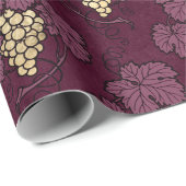  Parijs Bourgogne Paars en goudwijn Cadeaupapier (Rol Hoek)