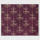 Parijs Bourgondië en gouden kroonluchter patroon Cadeaupapier (Vlak)