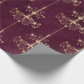 Parijs Bourgondië en gouden kroonluchter patroon Cadeaupapier (Hoek)