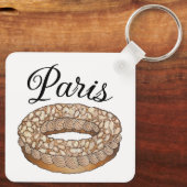 Parijs Brest Choux gebak Franse patisserie Frankri Sleutelhanger (Achterkant)
