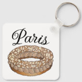 Parijs Brest Choux gebak Franse patisserie Frankri Sleutelhanger (Achterkant)