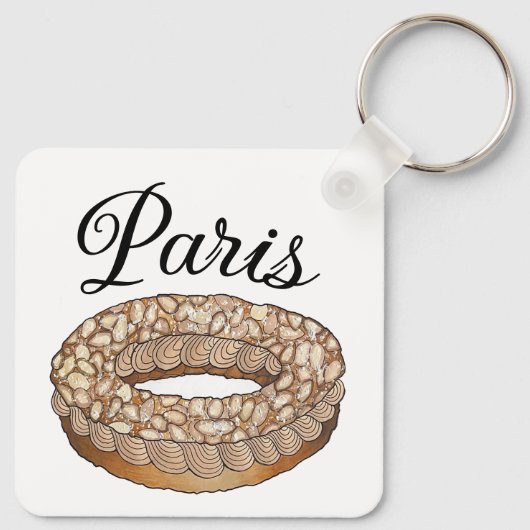 Parijs Brest Choux gebak Franse patisserie Frankri Sleutelhanger (Achterkant)