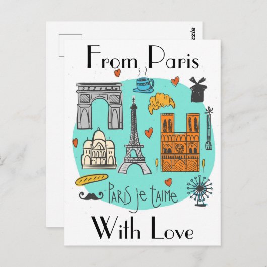 Parijs Briefkaart (Voorkant / Achterkant)