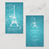  Parijs Briefkaart Blue Visitekaartje (Voorkant / Achterkant)