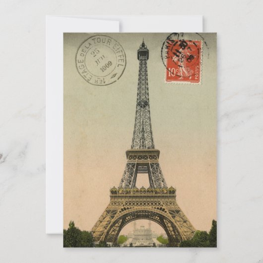 Parijs Briefkaart Eiffel Tower Wedding Invite (Achterkant)