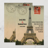  Parijs Briefkaart Eiffel Tower Wedding Invite (Voorkant / Achterkant)
