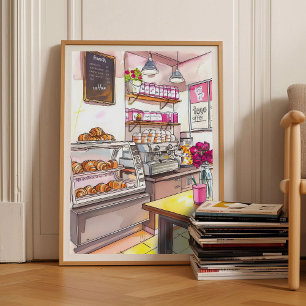 Parijs Broodje Croissant Broodje Keukenprint Ontbi Poster