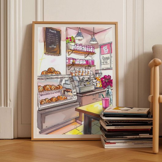 Parijs Broodje Croissant Broodje Keukenprint Ontbi Poster