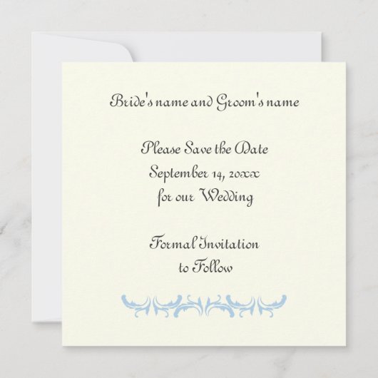 Parijs bruiloft blauwe Eiffeltoren Bewaar de datum Save The Date (Achterkant)