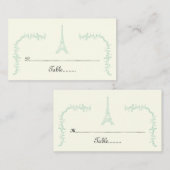 Parijs bruiloft Eiffeltoren mint, ivoren plaatskaa Plaatskaartje (Voorkant / Achterkant)