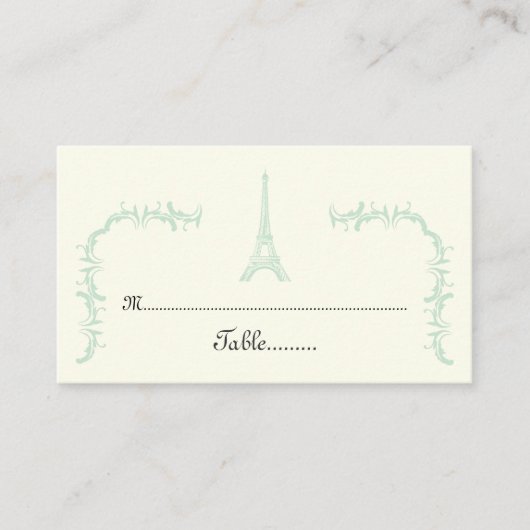Parijs bruiloft Eiffeltoren mint, ivoren plaatskaa Plaatskaartje (Voorkant)