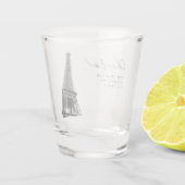 Parijs bruiloft gunst Eiffeltoren Modern Shot Glas (Achterkant)