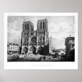 Parijs c. 1835 - Notre Dame Poster