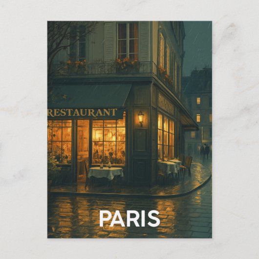 Parijs Café Briefkaart (Voorkant)