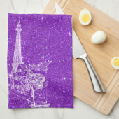 Parijs cafe glitter theedoek (Quarter Fold)