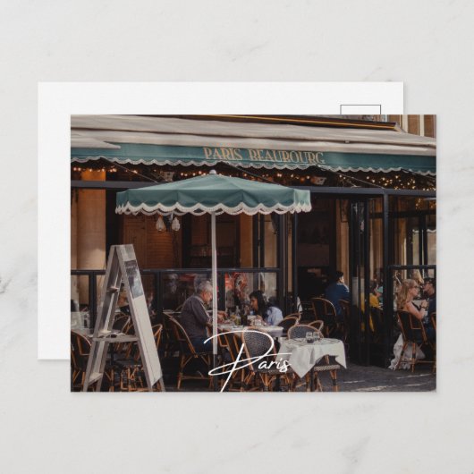 Parijs Café (Parijs) Feestdagenkaart (Voorkant / Achterkant)