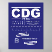 Parijs Charles De Gaulle Airport CDG Poster (Voorkant)