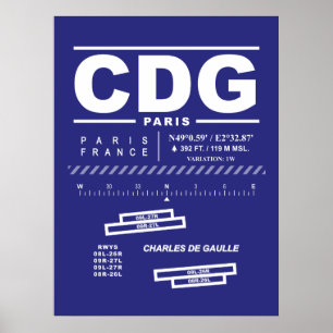 Parijs Charles De Gaulle Airport CDG Poster