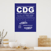 Parijs Charles De Gaulle Airport CDG Poster (Keuken)