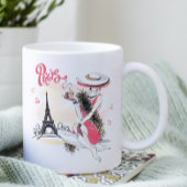 Parijs chique moderne modieuze vrouw koffiemok