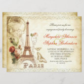 parijs chique verlovingsfeest uitnodigingen (Voorkant / Achterkant)