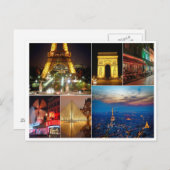 Parijs collage frankrijk stadstreis cityscape briefkaart (Voorkant / Achterkant)