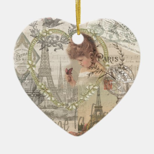 Parijs Collage Keramisch Ornament (Voorkant)