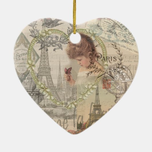  Parijs Collage Keramisch Ornament (Achterkant)