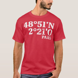 Parijs coördinaten 1 t-shirt
