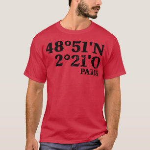 Parijs coördinaten t-shirt