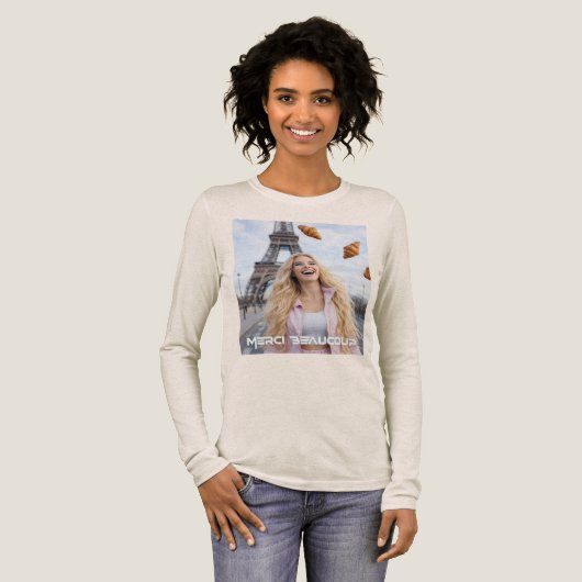 PARIJS - CROISSANTS Tri-Blend SHIRT (Voorkant)