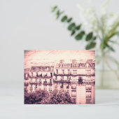 Parijs-daken in roze briefkaart (Staand voorkant)