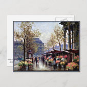 Parijs, de Bloemmarkt van La Madeleine Briefkaart (Voorkant / Achterkant)