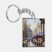 Parijs, de Bloemmarkt van La Madeleine Sleutelhanger (Voorkant Links)