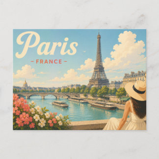 Parijs - De dame met de hoed Reisansichtkaart Briefkaart