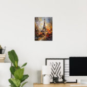 Parijs De Eiffeltoren Abstracte Olie Schilderij Poster (Thuiskantoor)