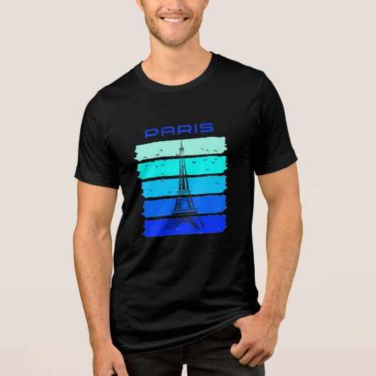 Parijs de Eiffeltoren Tri-Blend Shirt (Voorkant)