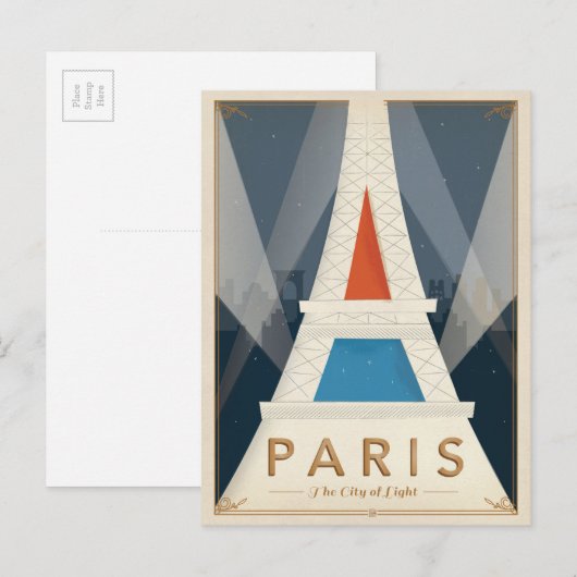 Parijs - de stad Light Briefkaart (Voorkant / Achterkant)