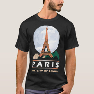 Parijs de stad Light Eiffel Tower Parijs nacht g T-shirt